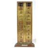 Image 1 : Oak and brass international coin counting machine, 48cm high