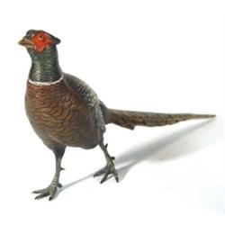 Cold painted Austrian bronze partridge, 32cm in length