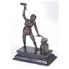 Bronze figure of Turkish style blacksmith on a hardwood base, 22cm high