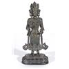 Indian bronze figurine in a beaded dress, 28cm high