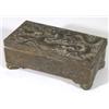 Image 1 : Rectangular Japanese white metal box cast with dragons, 18cm in length