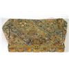 Image 1 : Tapestry work clutch bag with painted brass clasp depicting oriental figures