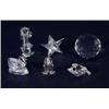 Image 1 : Swarovski crystal paperweight, a star and four animals, marks to bases