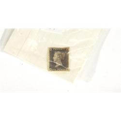 Early Victorian Penny Black stamp