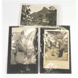 Five black and white World War II military Hitler related postcards