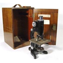 Mahogany cased W. Watson & Sons, London, service microscope