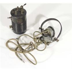 JWB Wireless Company, London, brownie crystal radio with headphones