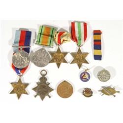 World War I/II military medal group, comprising 1914-15 Star and 1939-45 Star, War medal, Defence me
