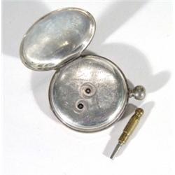 Miliary pocket watch with second counter an enamel dial, inscribed 'Presented by the Officers, Non-C