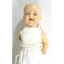 Large composite Armand Marseille doll with glass eyes and open mouth, 60cm high