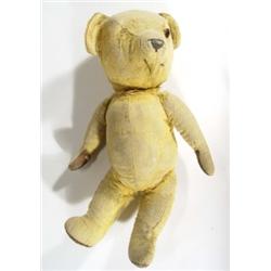 Straw filled jointed teddy bear, 40cm high
