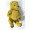 British jointed teddy bear with squeaker, 28cm high