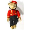Jointed teddy bear in bellboy costume, 32cm high