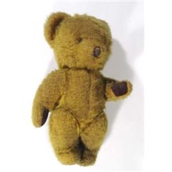 Jointed brown teddy bear with growler, 43cm high