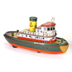 1950s Japanese tinplate tug 'Neptune', 38cm in length