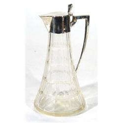 Cut glass and silver mounted claret jug, Birmingham, 1911, 27cm high