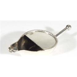 Silver metal feeding cup with detachable handle, 18cm in length