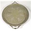 Image 1 : Large oval Victorian twin handled tray, chased with ivy leaves, 75cm in length