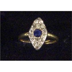 18ct gold diamond and sapphire ring