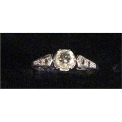 18ct platinum solitaire diamond ring, approximately +ct