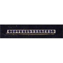 Gold and white gold set 16 bluestone bar brooch