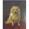 Image 1 : Victorian oil on canvas of a fluffy white dog, dated 1892, 60cm x 48cm
