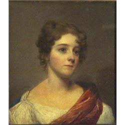 Well detailed oil onto board 'Portrait of Young Girl', N. Jocelyn Pinx, 1828, paper label to reverse