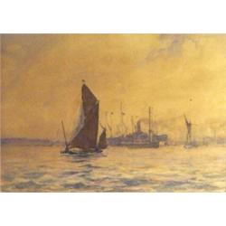 A. Briscoe, pair of framed shipping watercolours, dated 1906, each 25cm x 34cm