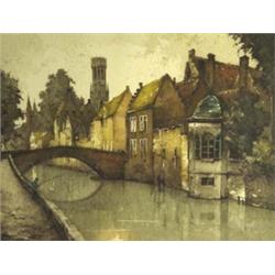 Limited Edition coloured etching  N Huetiling ? copyright Ditrich & Co Brussels, 30cm x 39cm