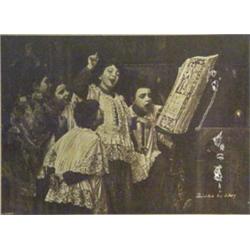 Photographic print of an oil painting, painted by Leroy onto a panel 'Given by H.H. Hewitt of Wimbou