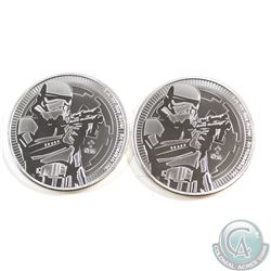 Pair of 2018 Niue $2 Stormtrooper 1oz. .999 Silver Coins (Tax Exempt). 2pcs.
