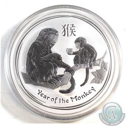 2016 Australia $2 Year of the Monkey 2oz Fine Silver Coin (Tax Exempt). Coin comes Encapsulated.