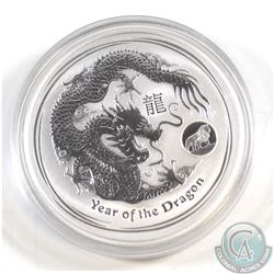 2012 Australia $1 Year of the Dragon with Lion Privy 1oz Fine Silver Coin (TAX Exempt).