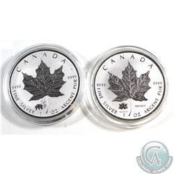 Pair of 2017 Canada $5 1oz. .999 Fine Silver Maple Leafs - Panda Privy & Canada 150th Privy (Tax Exe