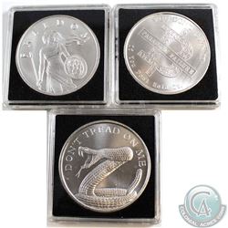 Silver Shield 1oz Fine Silver Coin Lot (Tax Exempt). You will receive: "Don't Tread on Me", "Standin