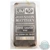 Image 1 : Vintage 10oz Johnson Matthey United States 10oz Fine Silver Bar with JM Logo (Tax Exempt). Bar is to
