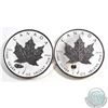 Image 1 : Pair of 2016 Canada $5 Privy Silver Maple Leafs (Tax Exempt). You will receive the Four-Leaf Clover,
