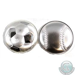 2016 Soccer & 2017 Basketball Monarch 1oz 3D Fine Silver Rounds (Tax Exempt). Please note coins may 