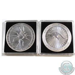 Pair of Australia 1oz. .999 Fine Silver Coins - 2015 Funnel-Web Spider & 2016 Kangaroo (Tax Exempt).