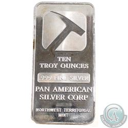 Pan American Silver Corp NWT 10oz Fine Silver Bar (TAX Exempt).
