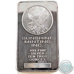 Sunshine Minting Inc. 10oz Fine Silver Bar (TAX Exempt).