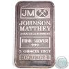 Image 1 : Vintage Johnson Matthey USA 5oz Fine Silver Bar with JM Logo (Tax Exempt). Serial # 060364