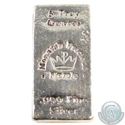 Monarch Precious Metals 5oz Fine Silver Bar (TAX Exempt).