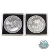 Image 1 : Pair of 2016-2017 Somalia 1oz Fine Silver Elephants (TAX Exempt). 2pcs. May contain faint spots