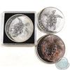 Image 1 : 2011, 2012 & 2015 Fiji Turtle 1oz .999 Fine Silver Coins (Tax Exempt) - toned. 3pcs