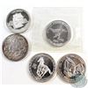 Image 1 : 5x Miscellaneous 1oz .999 Fine Silver Rounds (TAX Exempt). Some coins are toned. 5pcs