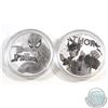 Image 1 : Pair of Tuvalu $1 Marvel Series 1oz. .999 Fine Silver Coins - Spider-Man & Thor (TAX Exempt) 2pcs
