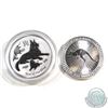 Image 1 : Pair of 2018 Australia $1 1oz. .999 Fine Silver Coins - Kangaroo & Year of the Dog (TAX Exempt) 2pcs