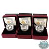 Image 1 : Lot of 3x 2015 Canada $10 Canoe Across Canada Fine Silver Coins - Magnificent Mountains, Splendid Su