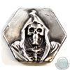 Image 1 : Limited Mintage! Beaver Bullion 4oz Fine Silver 'Death' Hexagon Bar (TAX Exempt).